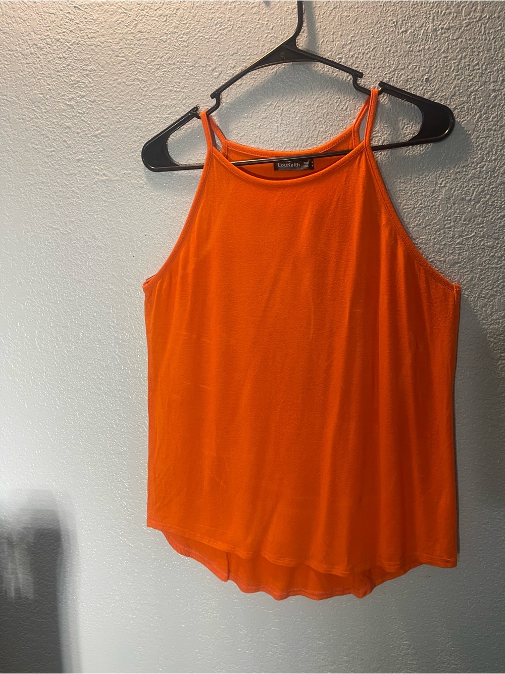 Bright Orange High-Neck Sleeveless Cami